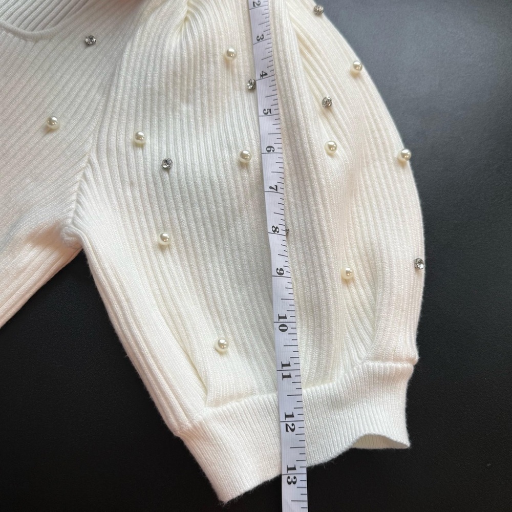 Truth the label square neck pearl sweater Size XL - Picture 9 of 12